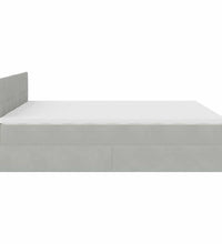 Ottoman-Bett mit Matratzen & LEDs Hellgrau 160x200 cm Samt