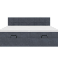 Ottoman-Bett mit Matratzen & LEDs Dunkelgrau 180x200 cm Samt