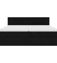 Ottoman-Bett mit Matratzen & LEDs Schwarz 180x200 cm Samt