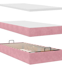 Ottoman-Bett mit Matratzen & LEDs Rosa 180x200 cm Samt