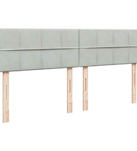 Ottoman-Bett mit Matratzen & LEDs Hellgrau 200x200 cm Samt