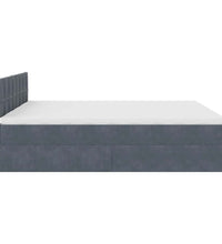 Ottoman-Bett mit Matratzen & LEDs Dunkelgrau 200x200 cm Samt