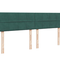 Ottoman-Bett mit Matratzen & LEDs Dunkelgrün 200x200 cm Samt