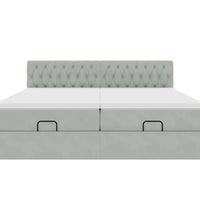 Ottoman-Bett mit Matratzen & LEDs Hellgrau 160x200 cm Samt