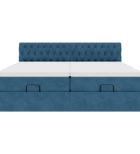 Ottoman-Bett mit Matratzen & LEDs Dunkelblau 160x200 cm Samt