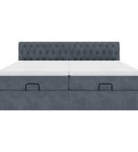 Ottoman-Bett mit Matratzen & LEDs Dunkelgrau 180x200 cm Samt