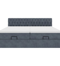 Ottoman-Bett mit Matratzen & LEDs Dunkelgrau 200x200 cm Samt