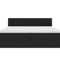 Ottoman-Bett mit Matratzen & LEDs Schwarz 200x200 cm Samt
