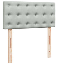 Ottoman-Bett mit Matratzen & LEDs Hellgrau 200x200 cm Samt