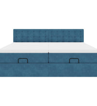 Ottoman-Bett mit Matratzen & LED Dunkelblau 200x200 cm Samt
