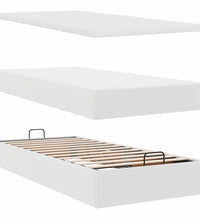 Ottoman-Bett mit Matratze Weiß 80x200 cm Kunstleder