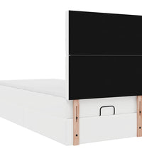 Ottoman-Bett mit Matratze Weiß 80x200 cm Kunstleder