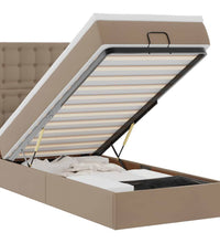 Ottoman-Bett mit Matratze Cappuccino-Braun 80x200 cm Kunstleder