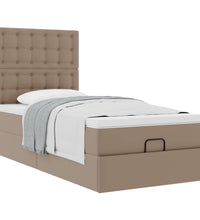 Ottoman-Bett mit Matratze Cappuccino-Braun 80x200 cm Kunstleder