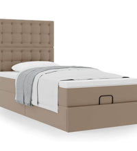 Ottoman-Bett mit Matratze Cappuccino-Braun 80x200 cm Kunstleder