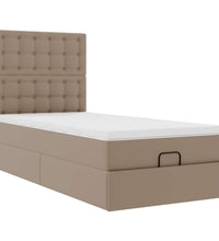 Ottoman-Bett mit Matratze Cappuccino-Braun 80x200 cm Kunstleder