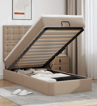 Ottoman-Bett mit Matratze Cappuccino-Braun 80x200 cm Kunstleder