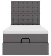 Ottoman-Bett mit Matratze Grau 90x190 cm Kunstleder