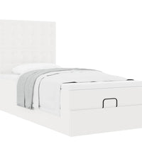 Ottoman-Bett mit Matratze Weiß 90x200 cm Kunstleder