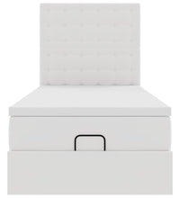Ottoman-Bett mit Matratze Weiß 90x200 cm Kunstleder