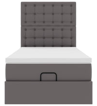 Ottoman-Bett mit Matratze Grau 90x200 cm Kunstleder