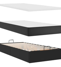 Ottoman-Bett mit Matratze Schwarz 100x200 cm Kunstleder
