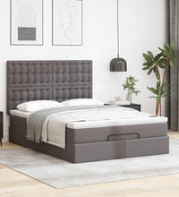 Ottoman-Bett mit Matratze Grau 140x200 cm Kunstleder