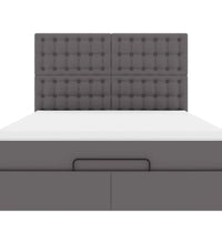 Ottoman-Bett mit Matratze Grau 140x200 cm Kunstleder