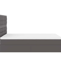 Ottoman-Bett mit Matratze Grau 140x200 cm Kunstleder