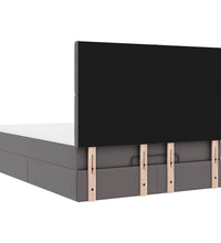 Ottoman-Bett mit Matratze Grau 140x200 cm Kunstleder