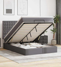 Ottoman-Bett mit Matratze Grau 140x200 cm Kunstleder