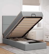 Ottoman-Bett mit Matratze Hellgrau 80x200 cm Stoff