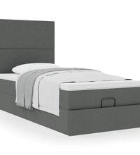 Ottoman-Bett mit Matratze Dunkelgrau 80x200 cm Stoff