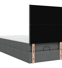 Ottoman-Bett mit Matratze Dunkelgrau 80x200 cm Stoff