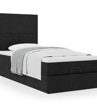 Ottoman-Bett mit Matratze Schwarz 80x200 cm Stoff