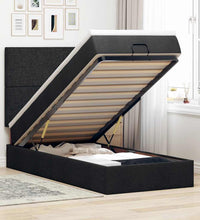 Ottoman-Bett mit Matratze Schwarz 80x200 cm Stoff