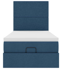 Ottoman-Bett mit Matratze Blau 80x200 cm Stoff