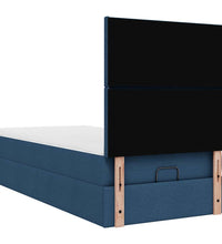 Ottoman-Bett mit Matratze Blau 80x200 cm Stoff