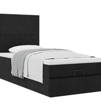Ottoman-Bett mit Matratze Schwarz 90x190 cm Stoff