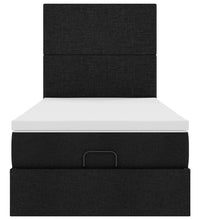 Ottoman-Bett mit Matratze Schwarz 90x190 cm Stoff