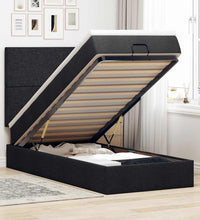 Ottoman-Bett mit Matratze Schwarz 90x190 cm Stoff