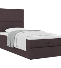 Ottoman-Bett mit Matratze Dunkelbraun 90x190 cm Stoff