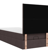 Ottoman-Bett mit Matratze Dunkelbraun 90x190 cm Stoff
