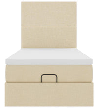 Ottoman-Bett mit Matratze Creme 90x190 cm Stoff