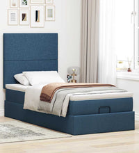 Ottoman-Bett mit Matratze Blau 90x190 cm Stoff
