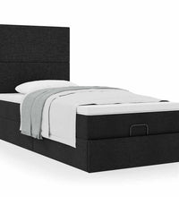 Ottoman-Bett mit Matratze Schwarz 90x200 cm Stoff