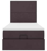 Ottoman-Bett mit Matratze Dunkelbraun 90x200 cm Stoff