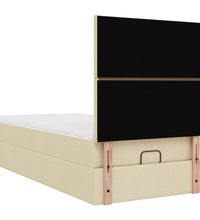 Ottoman-Bett mit Matratze Creme 90x200 cm Stoff