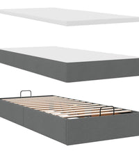 Ottoman-Bett mit Matratze Dunkelgrau 100x200 cm Stoff