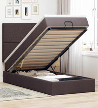 Ottoman-Bett mit Matratze Dunkelbraun 100x200 cm Stoff